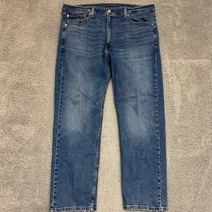 Levis 505 Regular Fit Jeans Mens 38x30 Blue Excellent Straight Leg Stretch